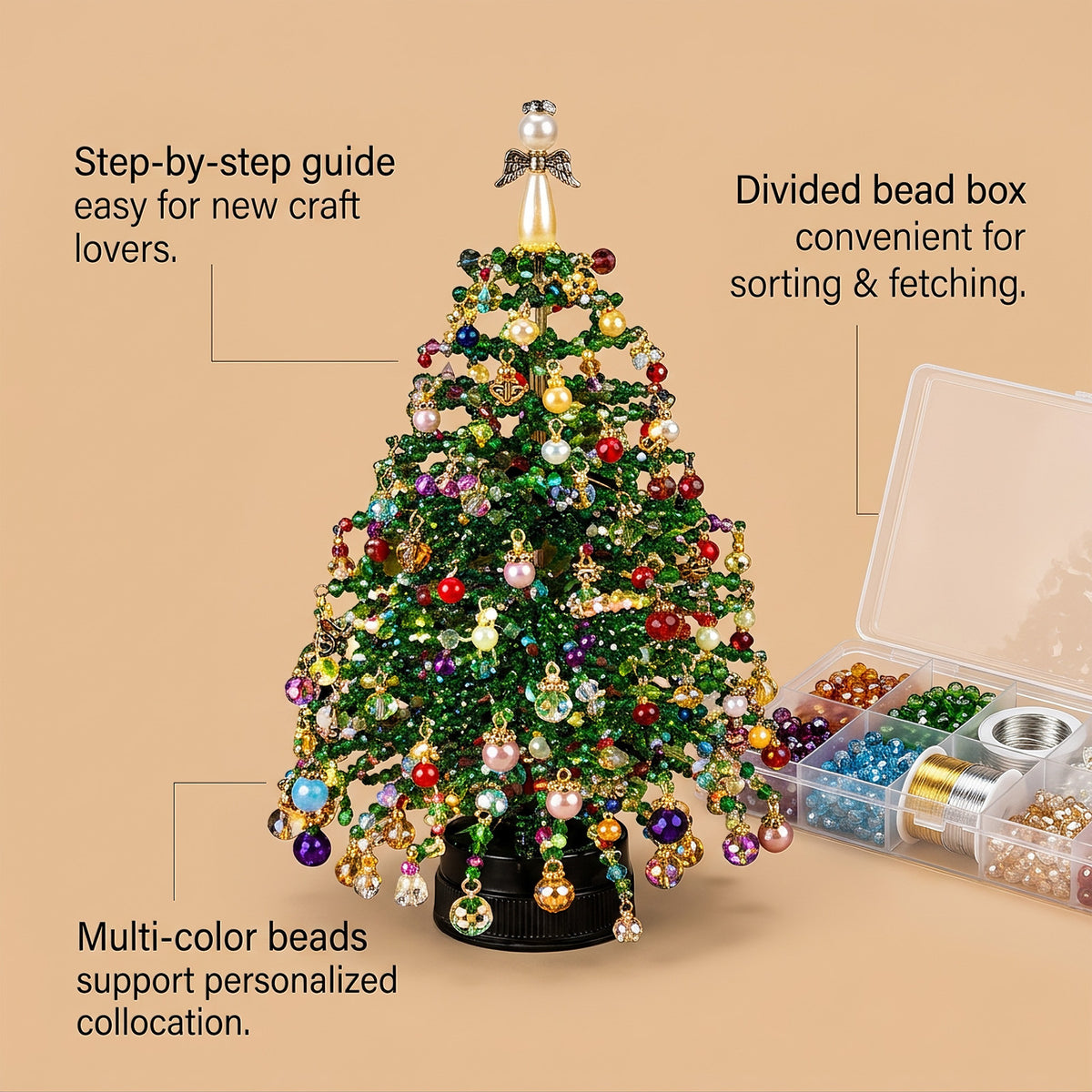 DIY Beaded Christmas Tree Kit - color option 4